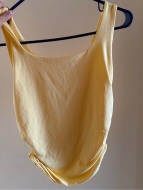 Simple Yellow Scoop Neck Tank Top